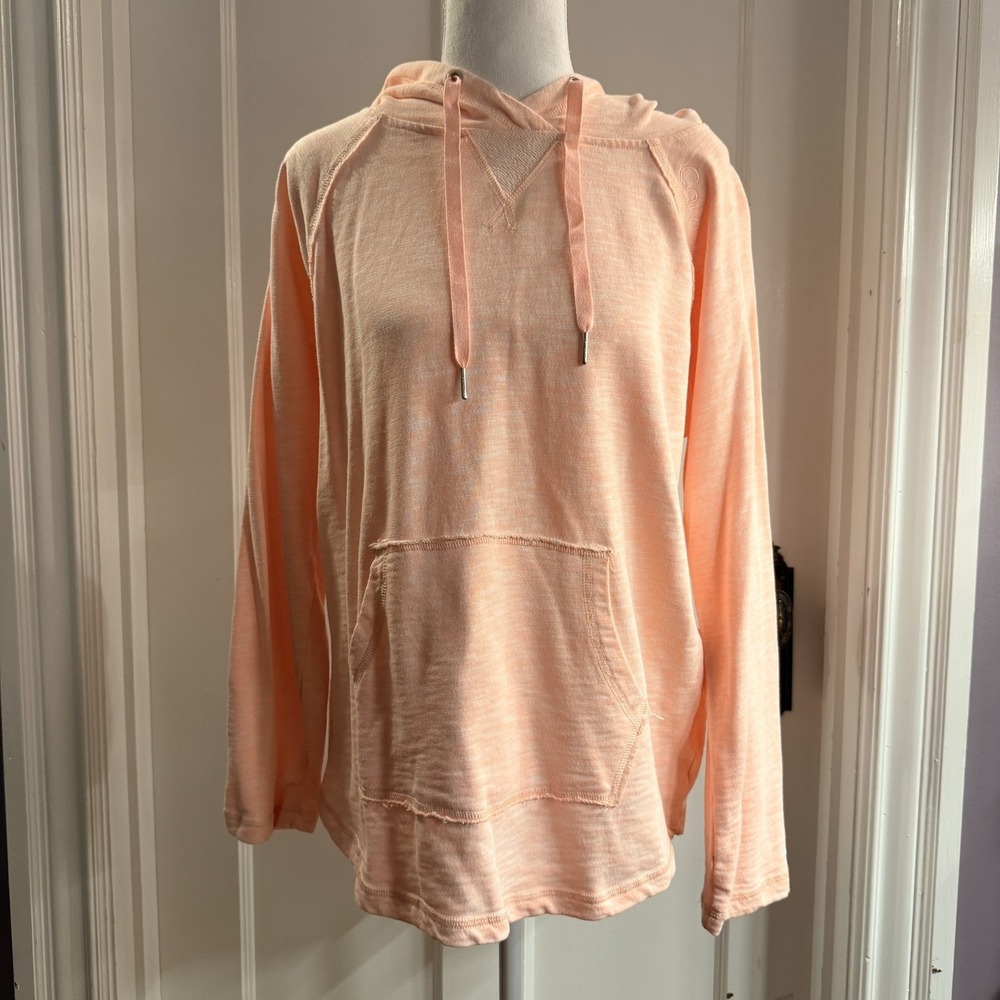 Calvin Klein Hoodie Womens M Long Sleeves Color Peach Kangaroo Pocket